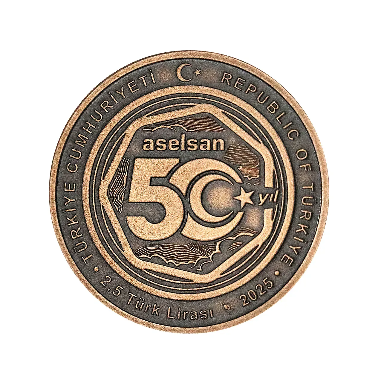 Aselsan'ın Kuruluşunun 50. Yılı Bronz Hatıra Parası