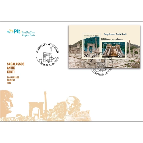 SAGALASSOS ANTİK KENTİ Anma Bloku İlk Gün Zarfı